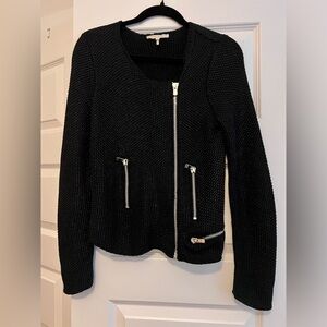 Maje Empire Sweater Knit Blazer Moto Jacket size Small Like New